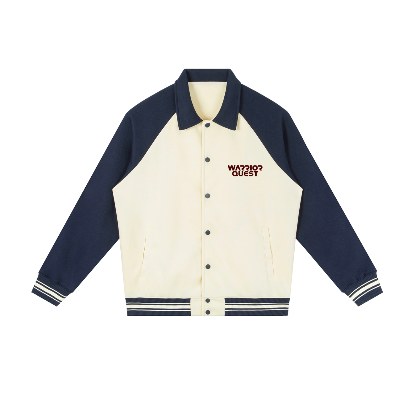 Contrast Raglan Sleeve Baseball Jacket – Unisex Cotton Blend Varsity Jacket