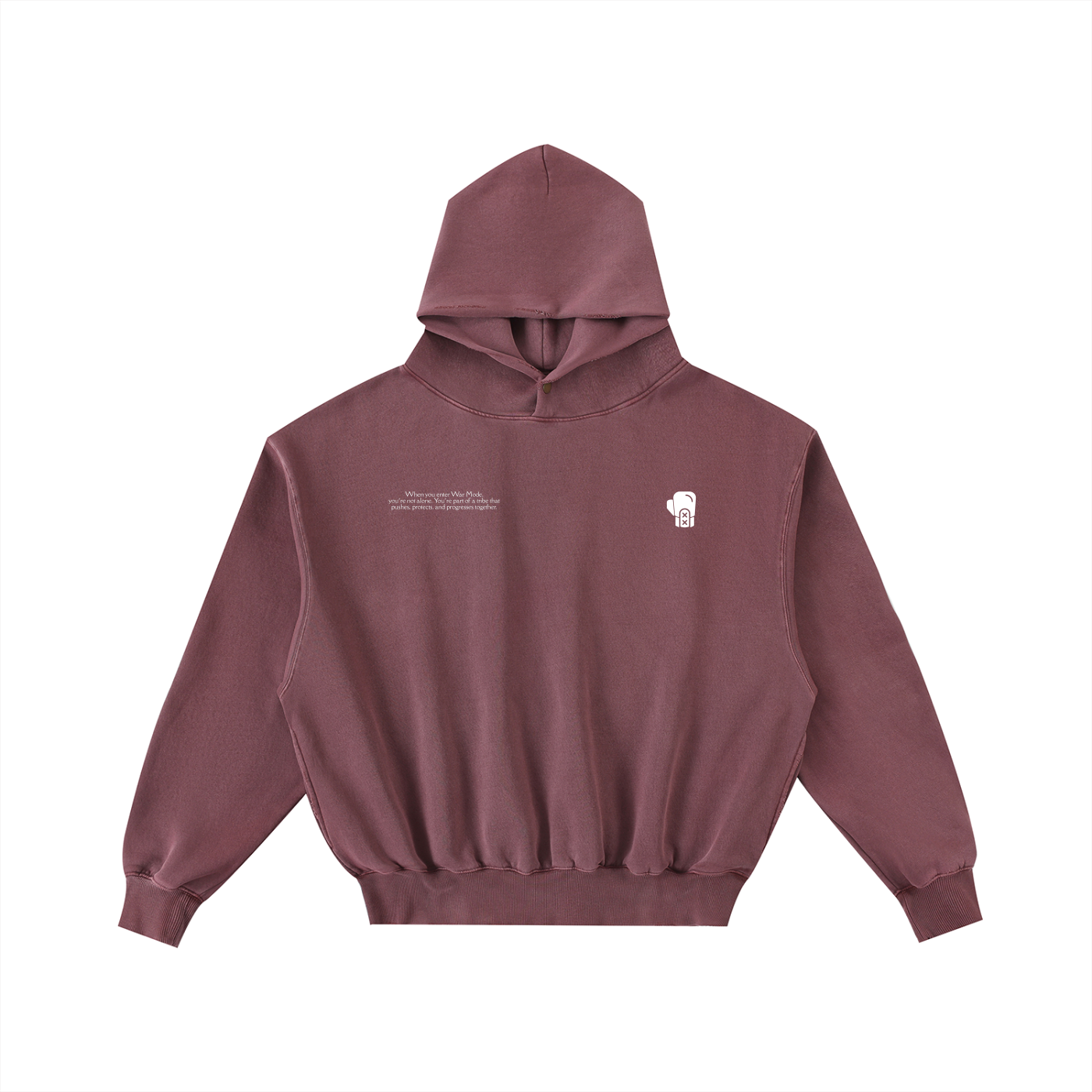 Frayed Enzyme Washed Fleece Hoodie