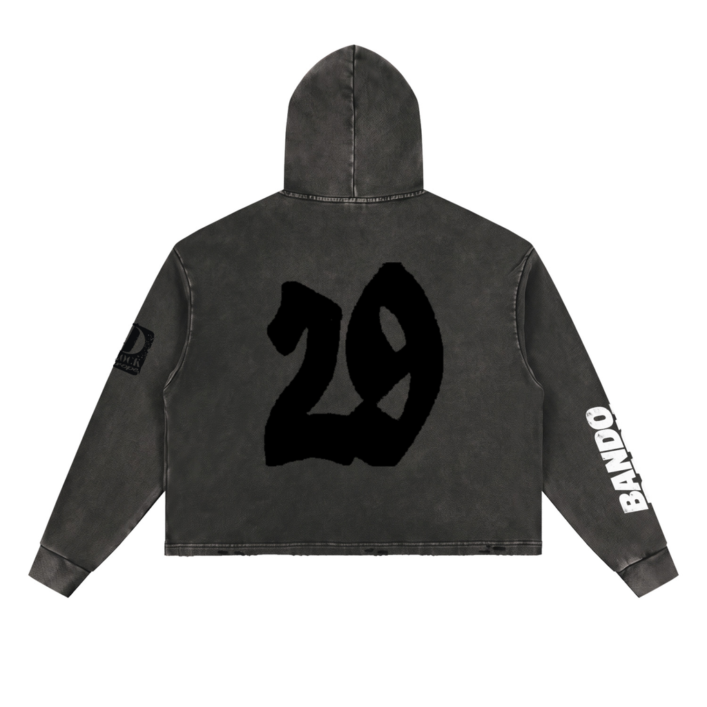 Vintage Washed Frayed-Hem Hoodie