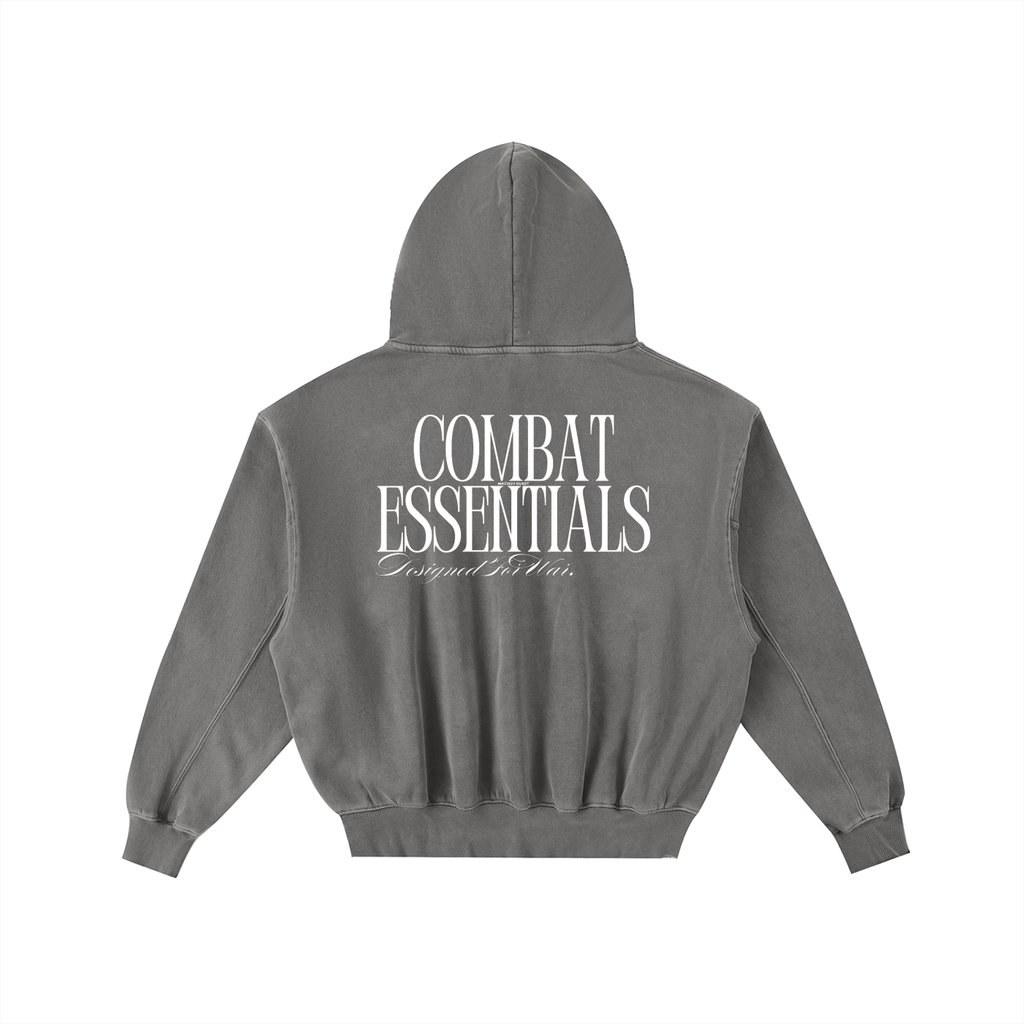 Frayed Enzyme Washed Fleece Hoodie