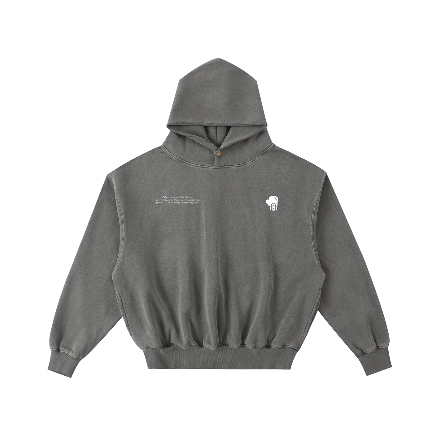 Frayed Enzyme Washed Fleece Hoodie