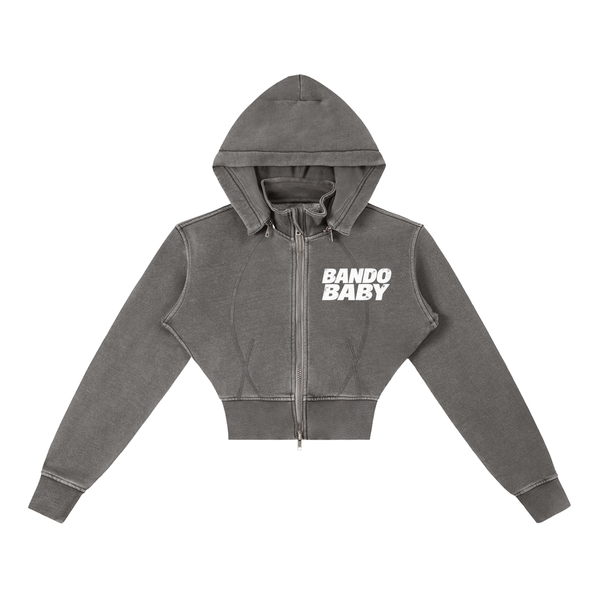 Vintage Washed Cropped Fleece Hoodie