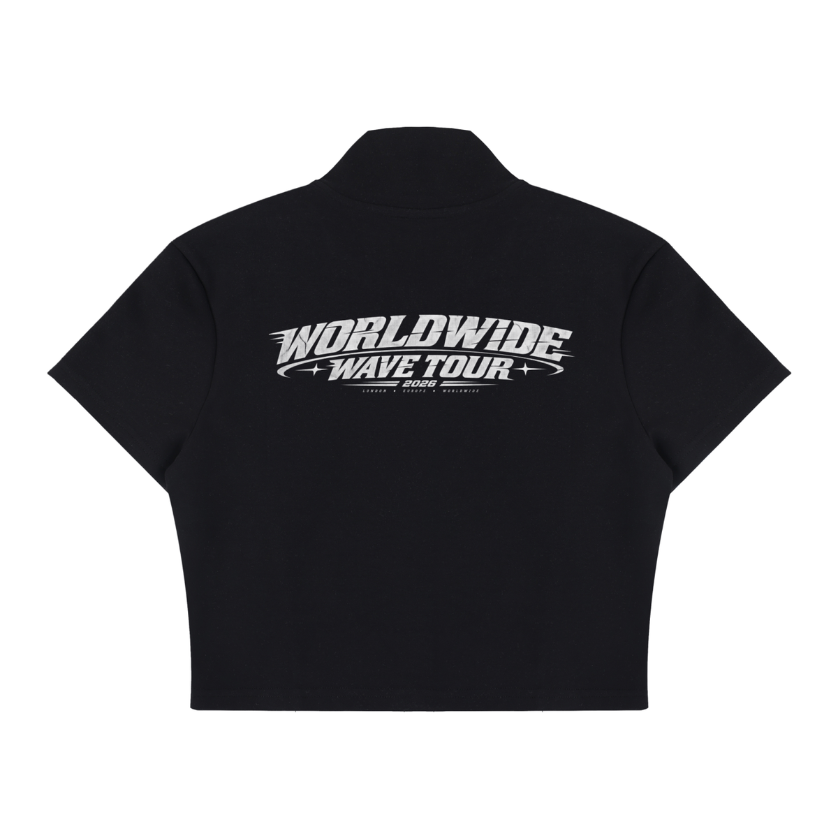 Women's Cropped Full Zip Short Sleeve T-Shirt