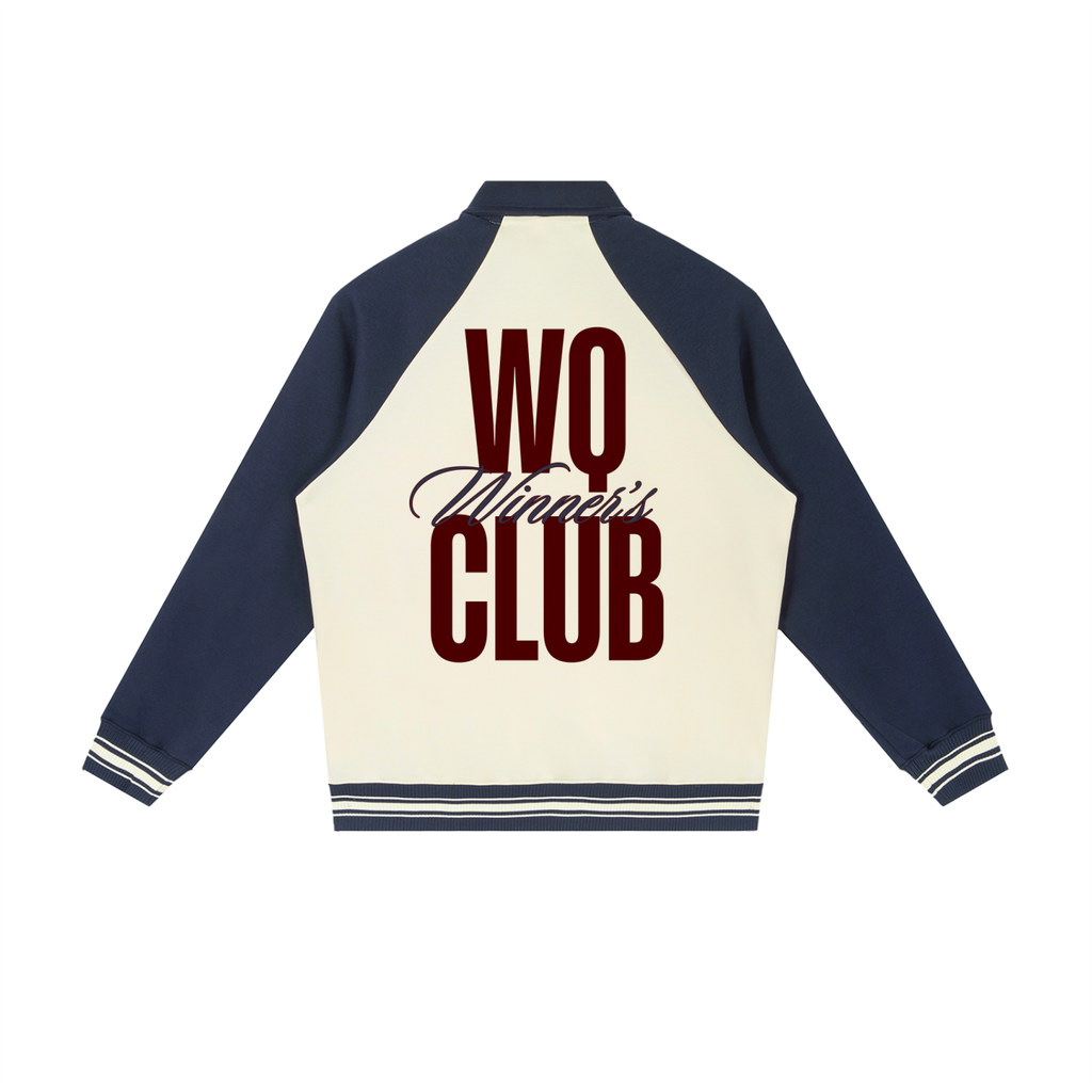 Contrast Raglan Sleeve Baseball Jacket – Unisex Cotton Blend Varsity Jacket