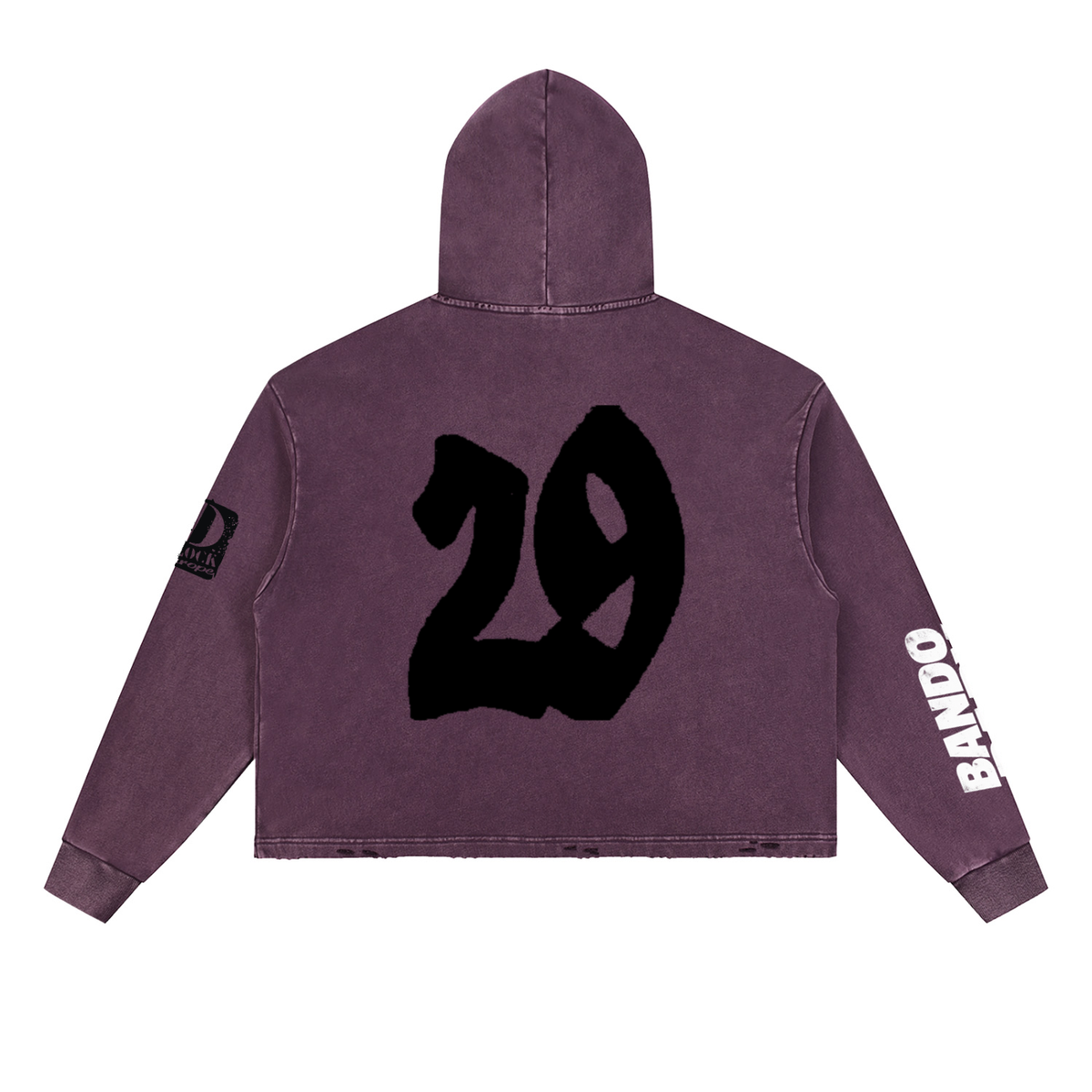 Vintage Washed Frayed-Hem Hoodie