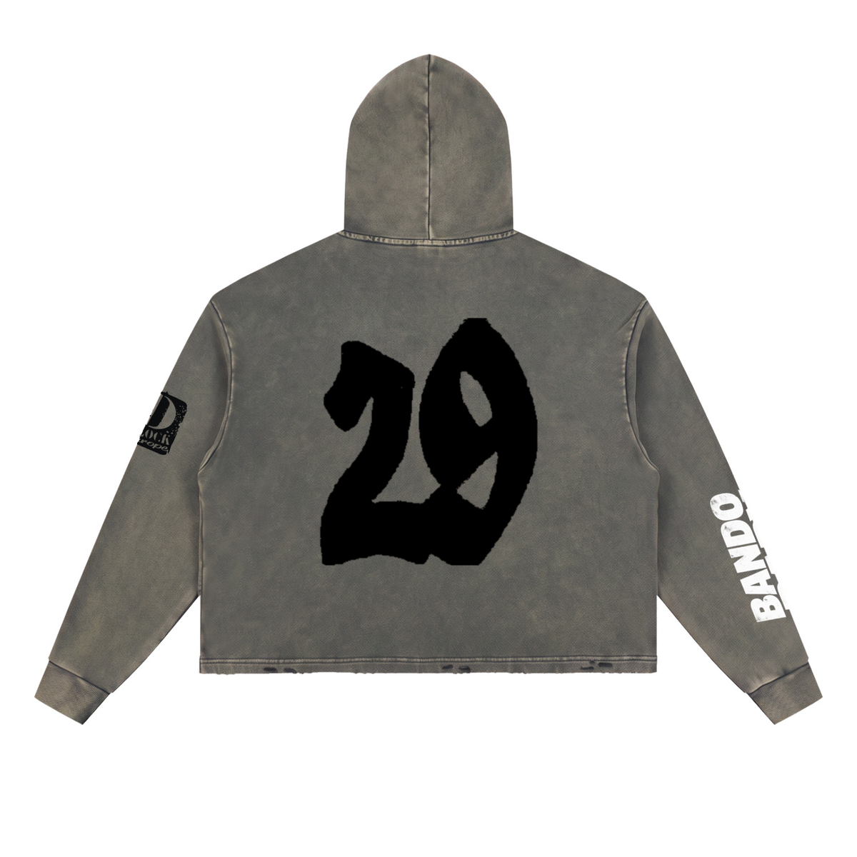 Vintage Washed Frayed-Hem Hoodie