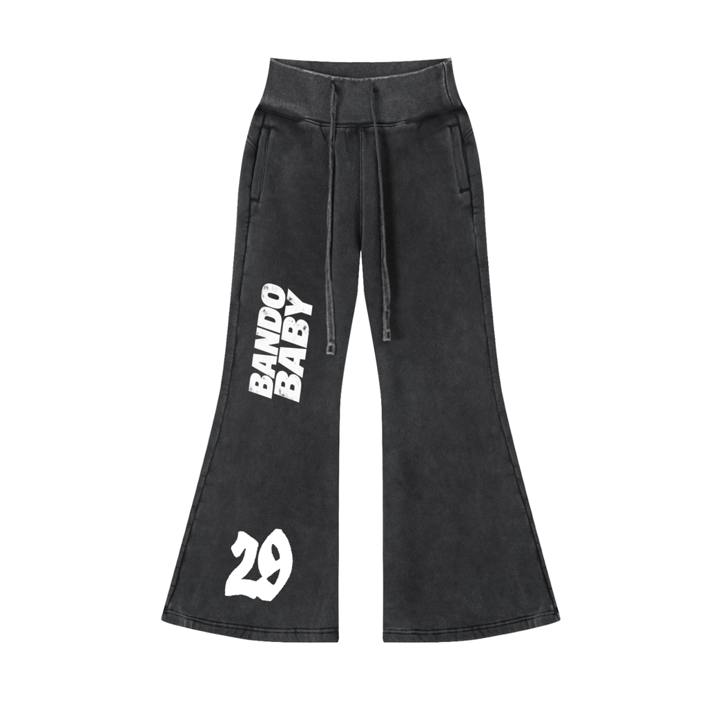 Vintage Washed Flared Fleece Pants