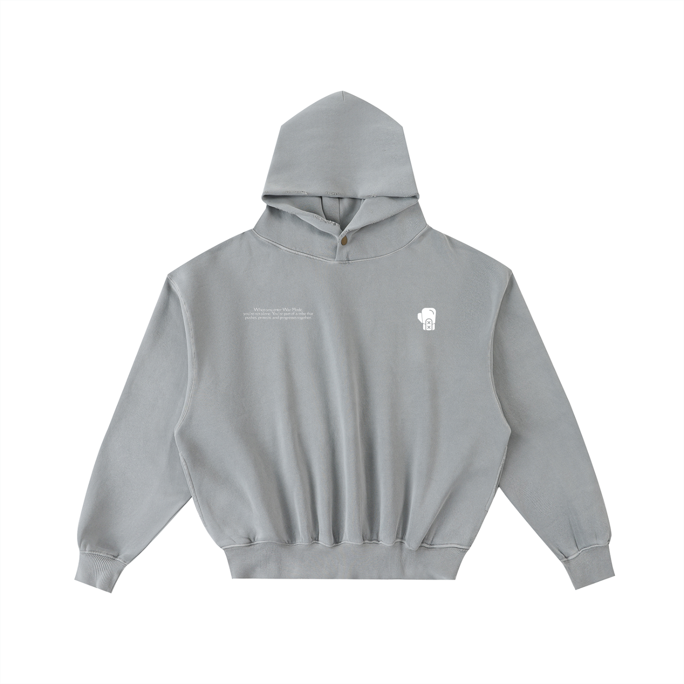 Frayed Enzyme Washed Fleece Hoodie