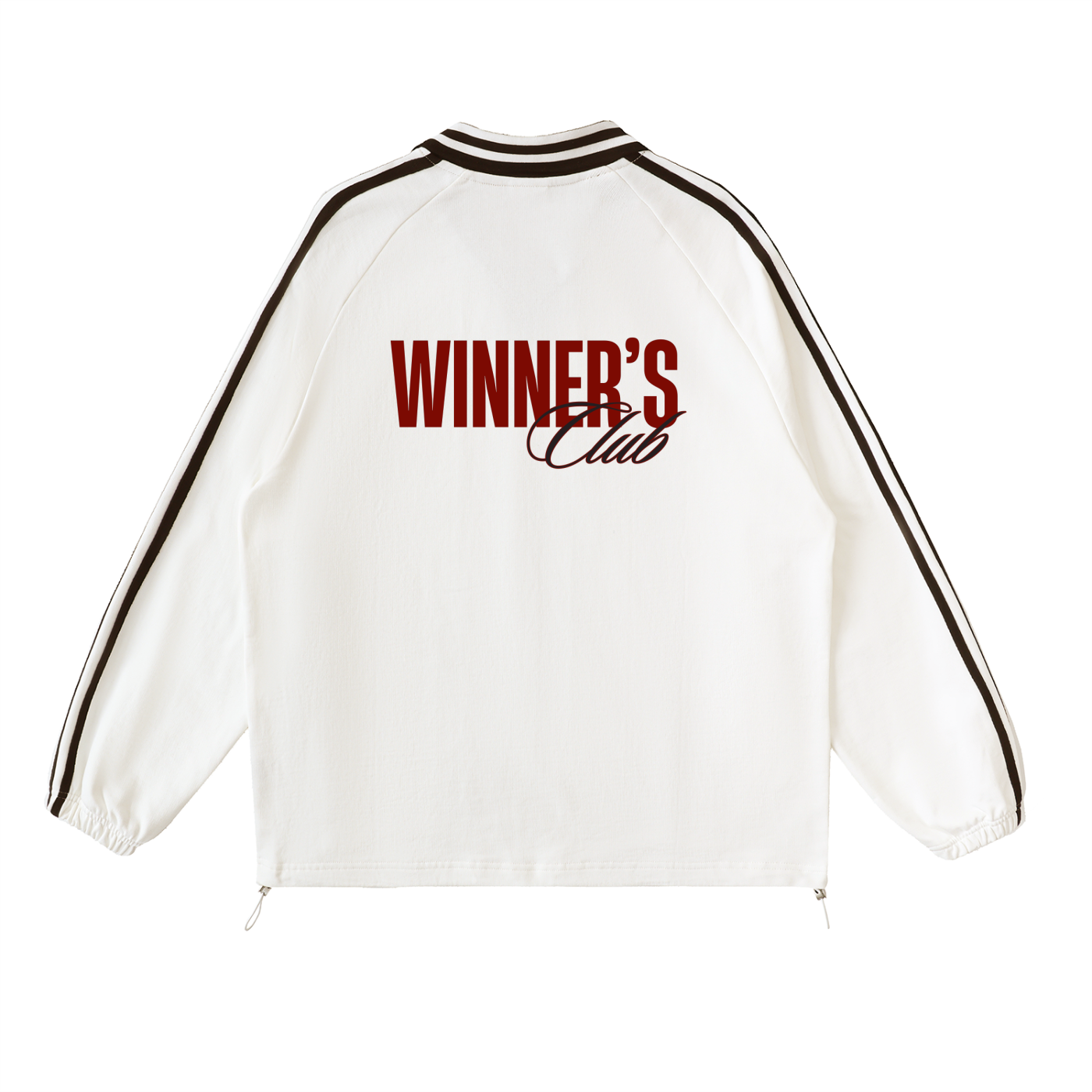 Contrast Striped Lapel Collar Sweatshirt – Unisex Cotton Raglan Sweatshirt