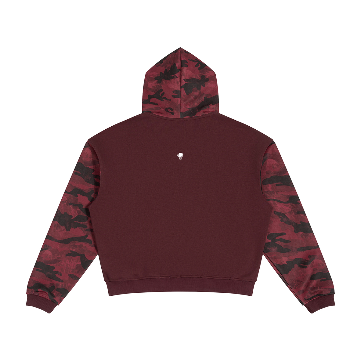 Unisex Colorblock Camo Full Zip Boxy Hoodie