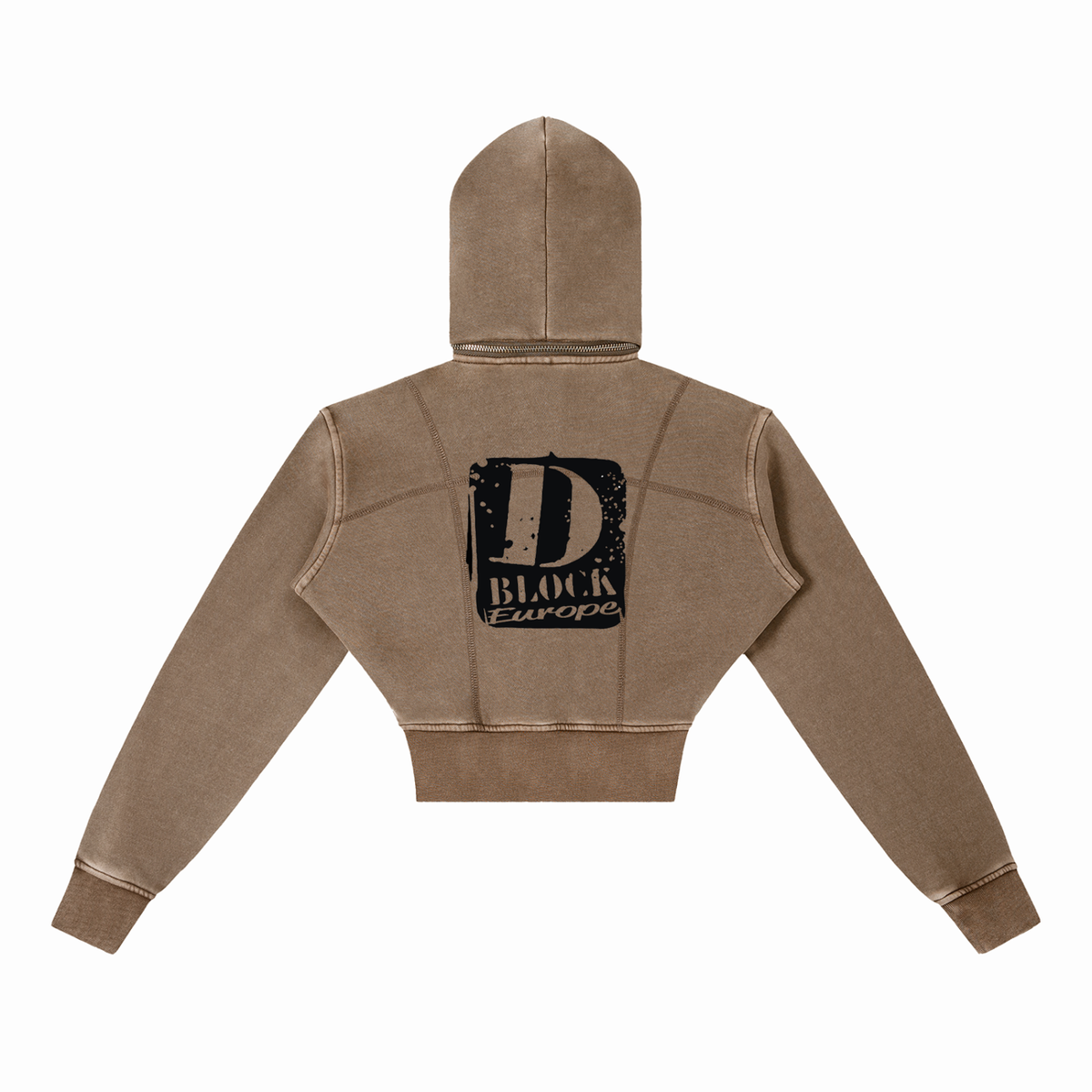 Vintage Washed Cropped Fleece Hoodie