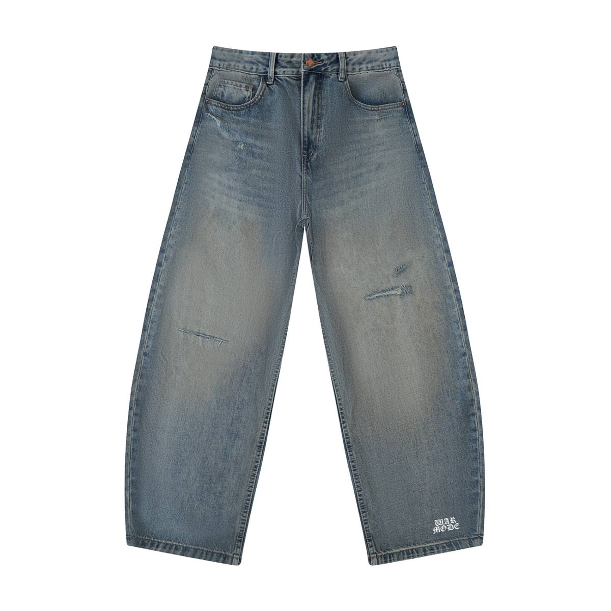 Men's Distressed Barrel Leg Jeans