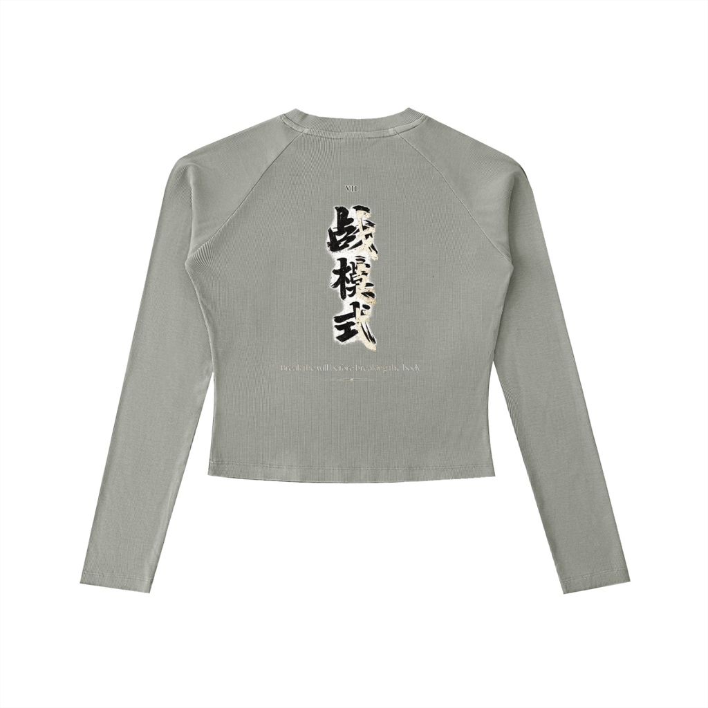 Dyed Washed Raglan Long Sleeve Slim T-Shirt