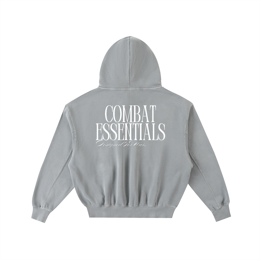 Frayed Enzyme Washed Fleece Hoodie