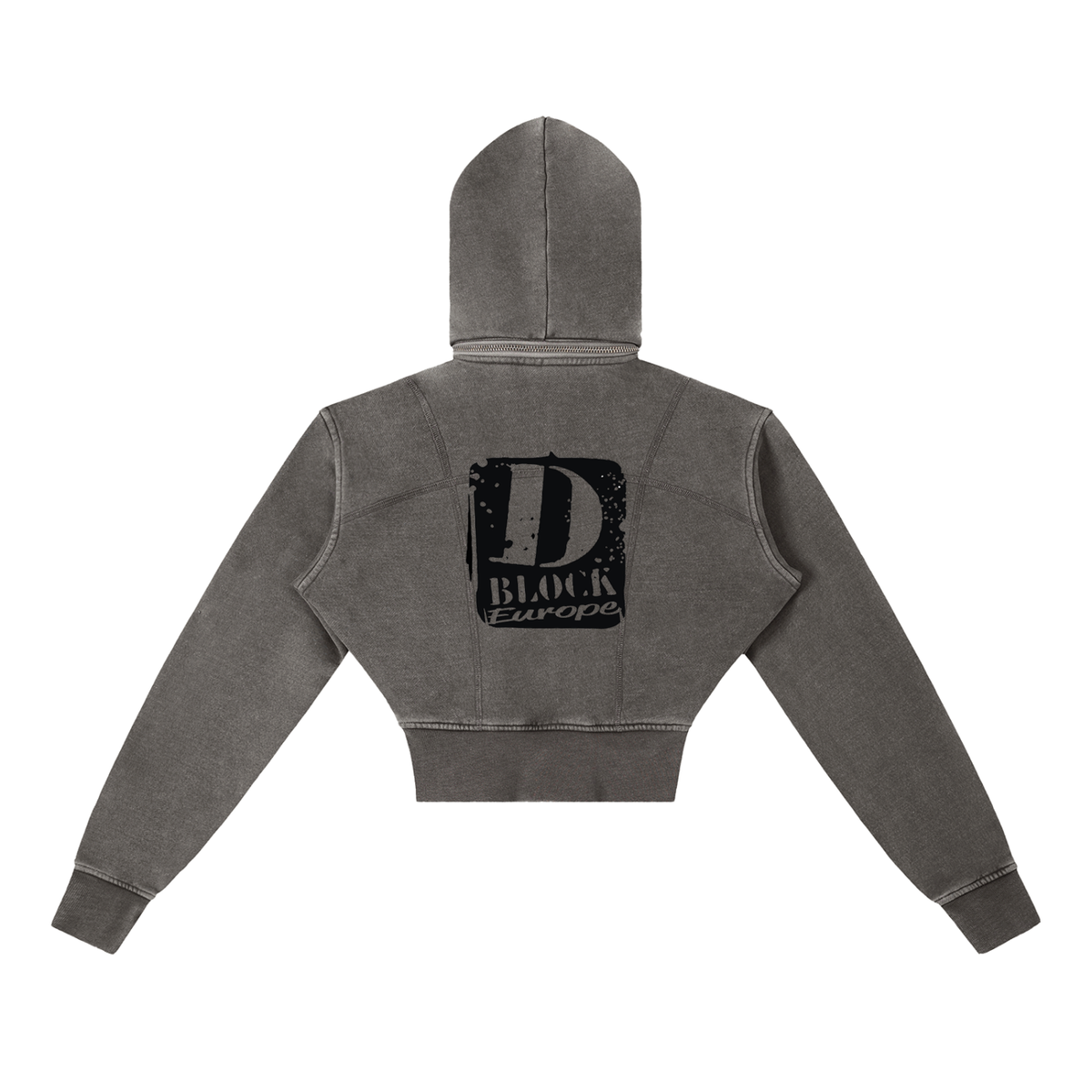 Vintage Washed Cropped Fleece Hoodie