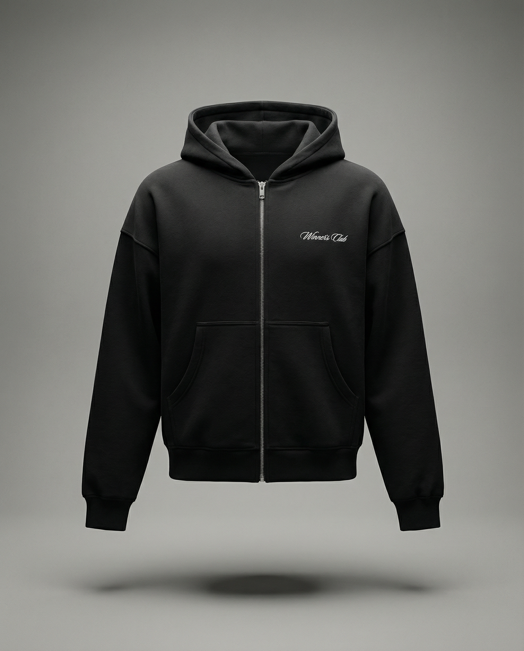 Men’s Fleeced Full-Zip Boxy Hoodie – Thick Cotton Blend Streetwear Hoodie