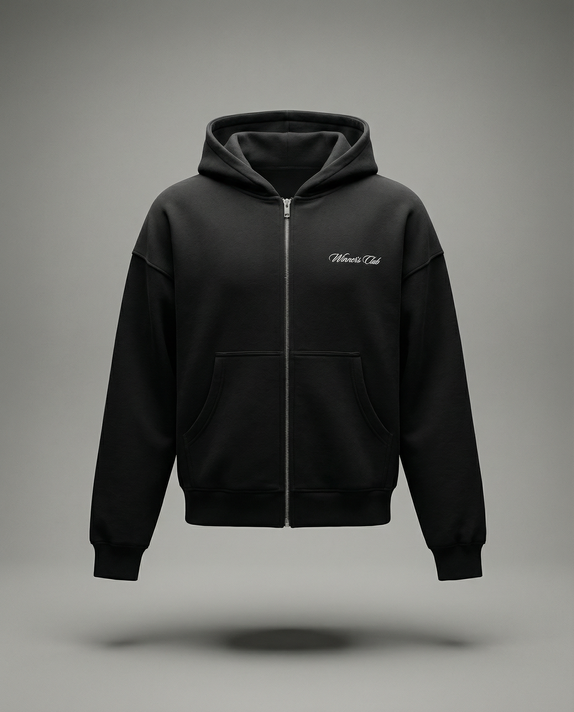 Men’s Fleeced Full-Zip Boxy Hoodie – Thick Cotton Blend Streetwear Hoodie