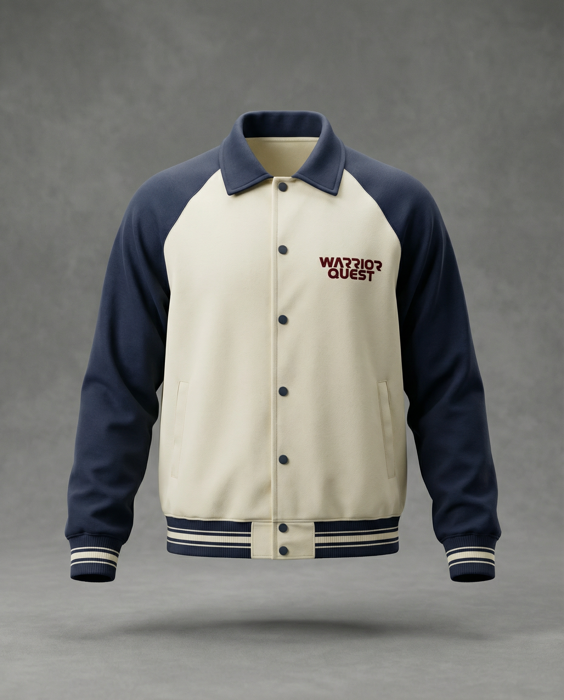 Contrast Raglan Sleeve Baseball Jacket – Unisex Cotton Blend Varsity Jacket