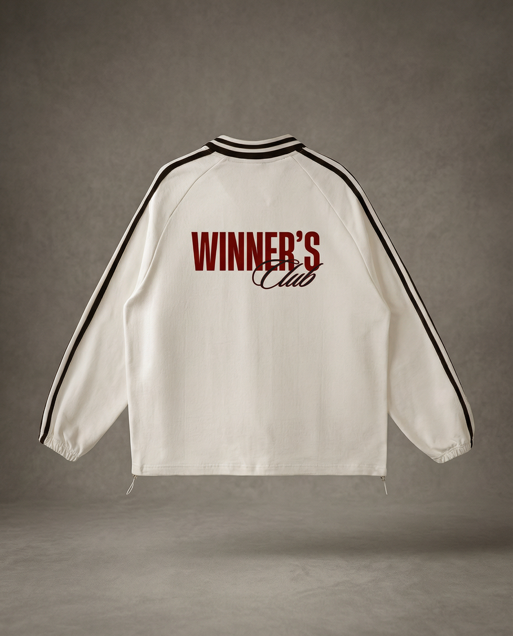Contrast Striped Lapel Collar Sweatshirt – Unisex Cotton Raglan Sweatshirt
