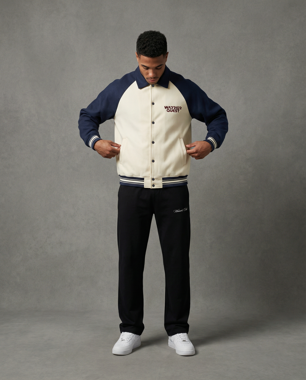 Contrast Raglan Sleeve Baseball Jacket – Unisex Cotton Blend Varsity Jacket