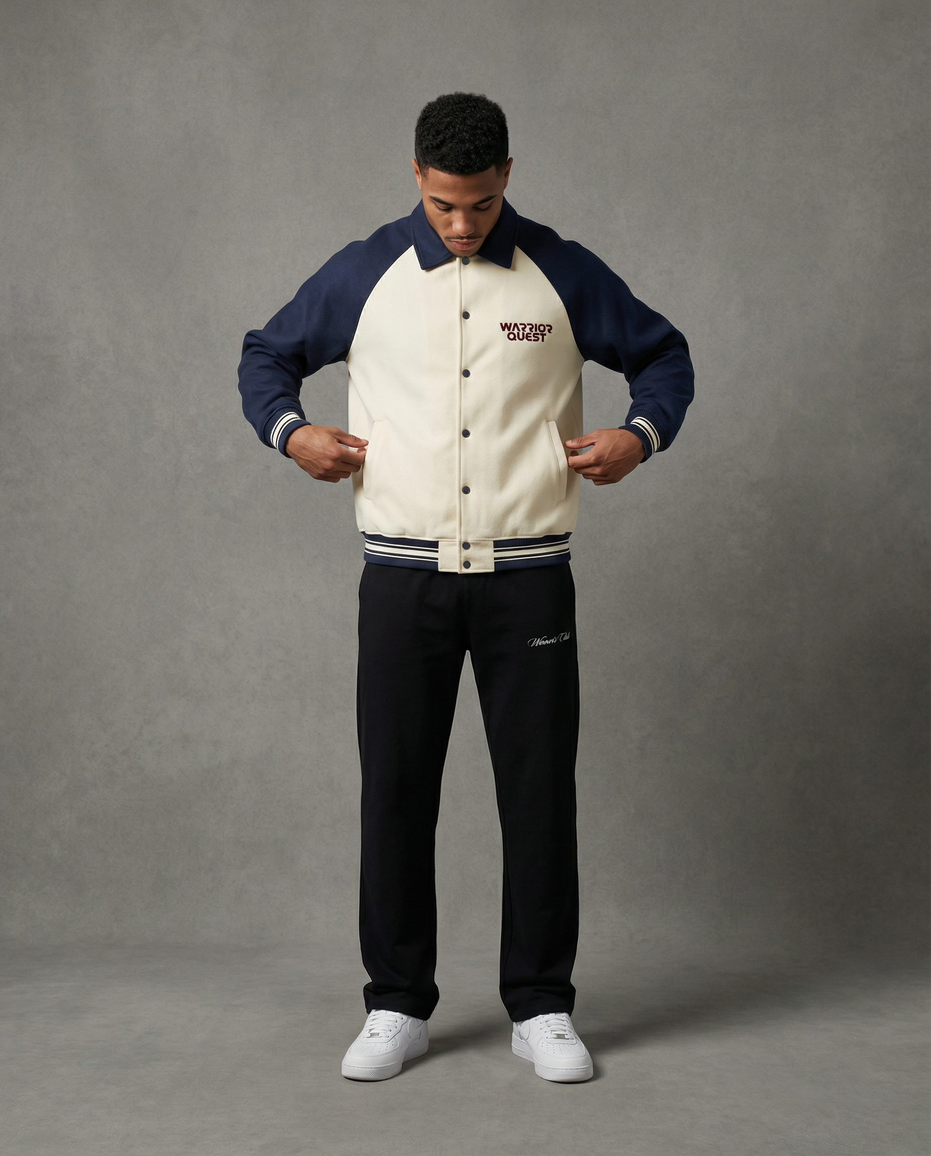Contrast Raglan Sleeve Baseball Jacket – Unisex Cotton Blend Varsity Jacket