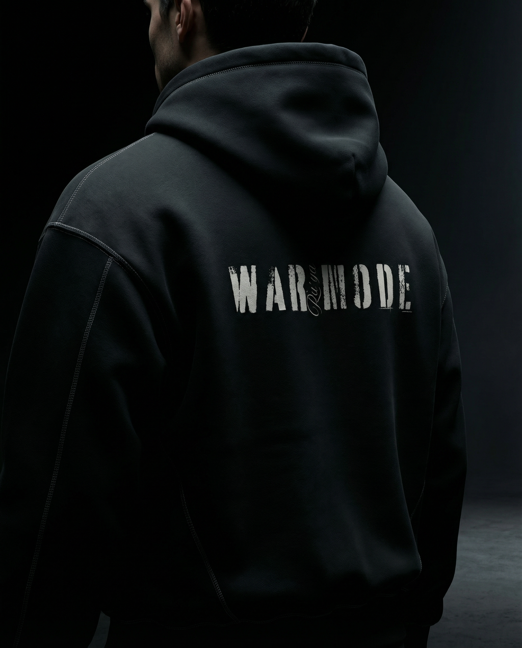 Contrast-Stitched Boxy Fleece Hoodie