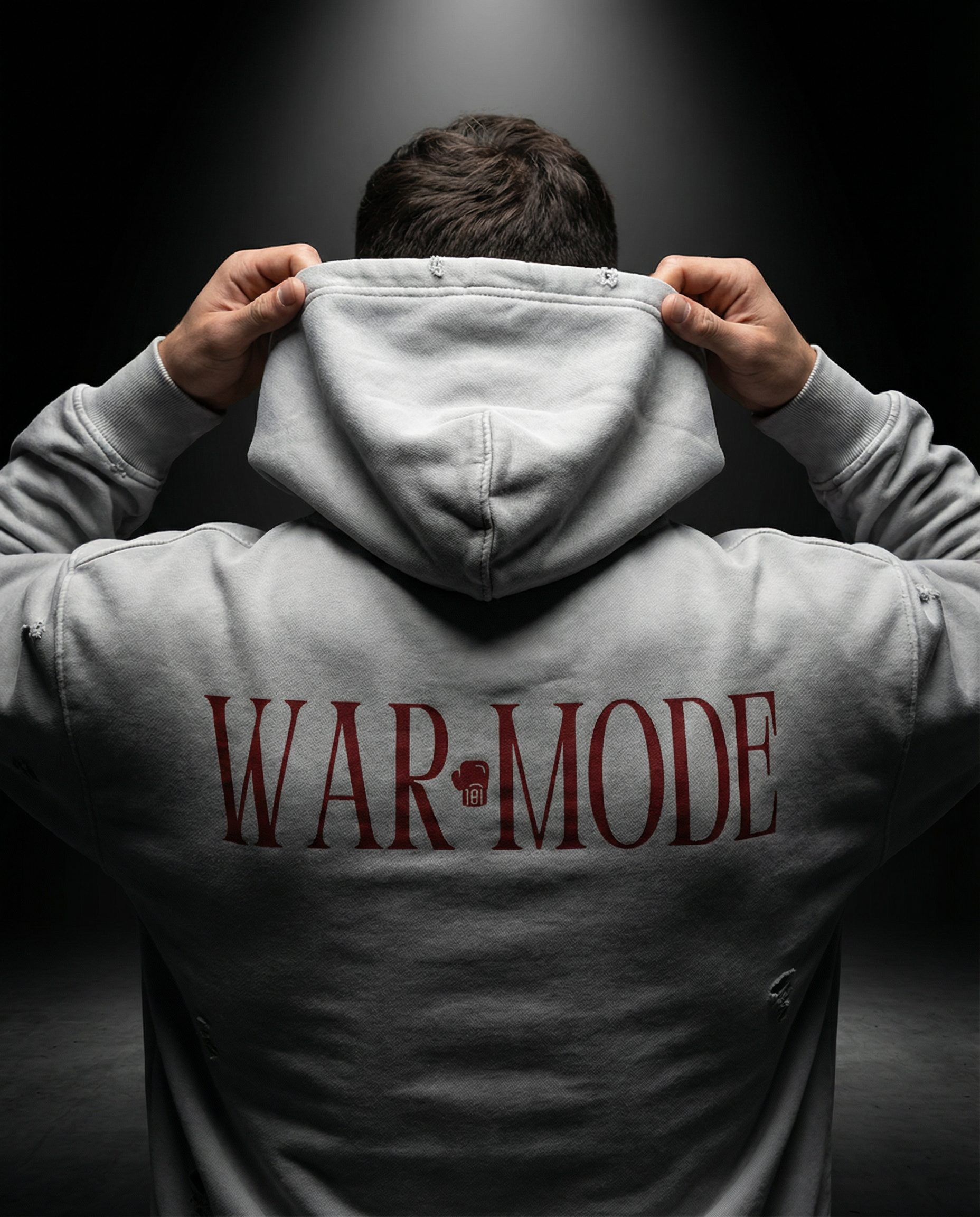 Snow Washed Distressed Panel Pocket Hoodie
