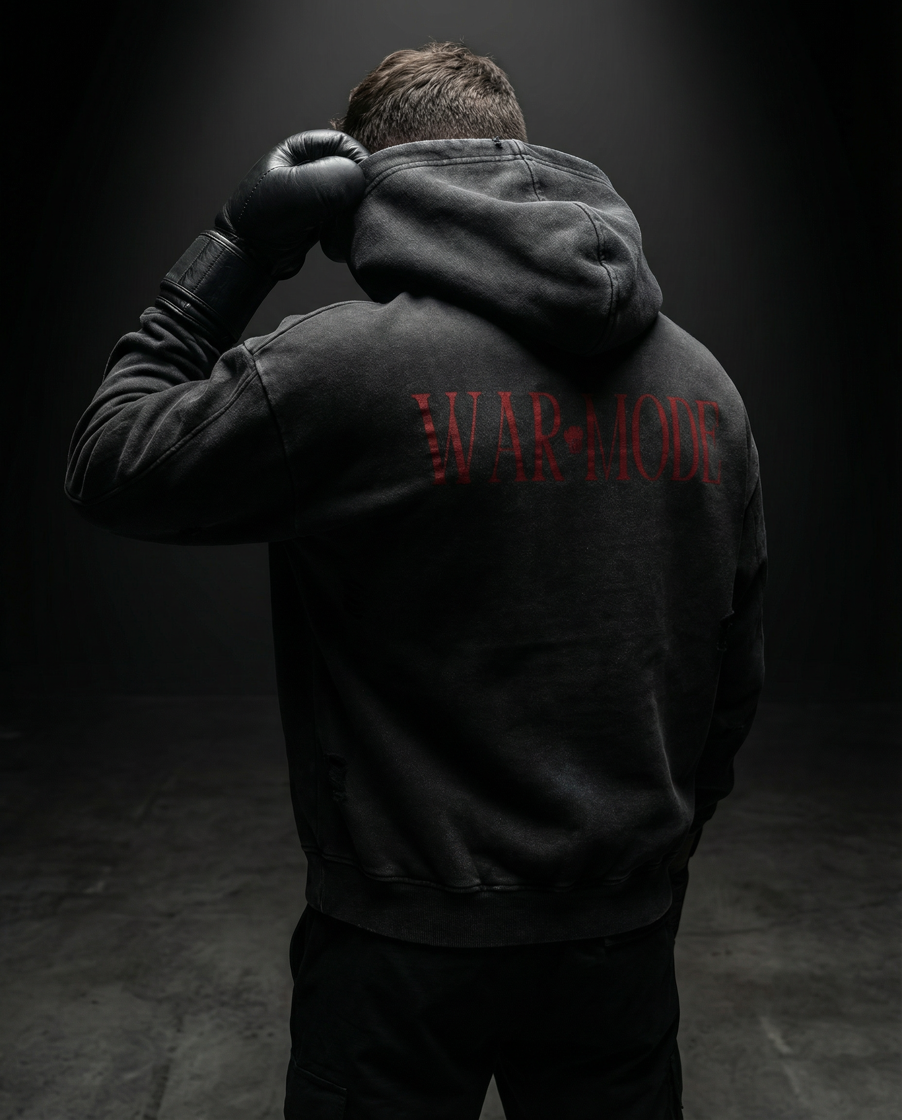Snow Washed Distressed Panel Pocket Hoodie