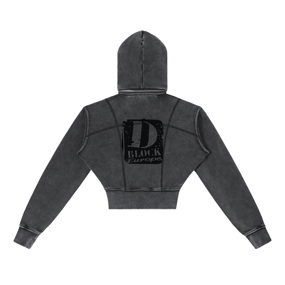 Vintage Washed Cropped Fleece Hoodie