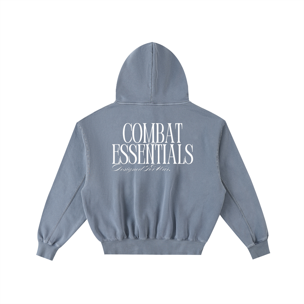 Frayed Enzyme Washed Fleece Hoodie