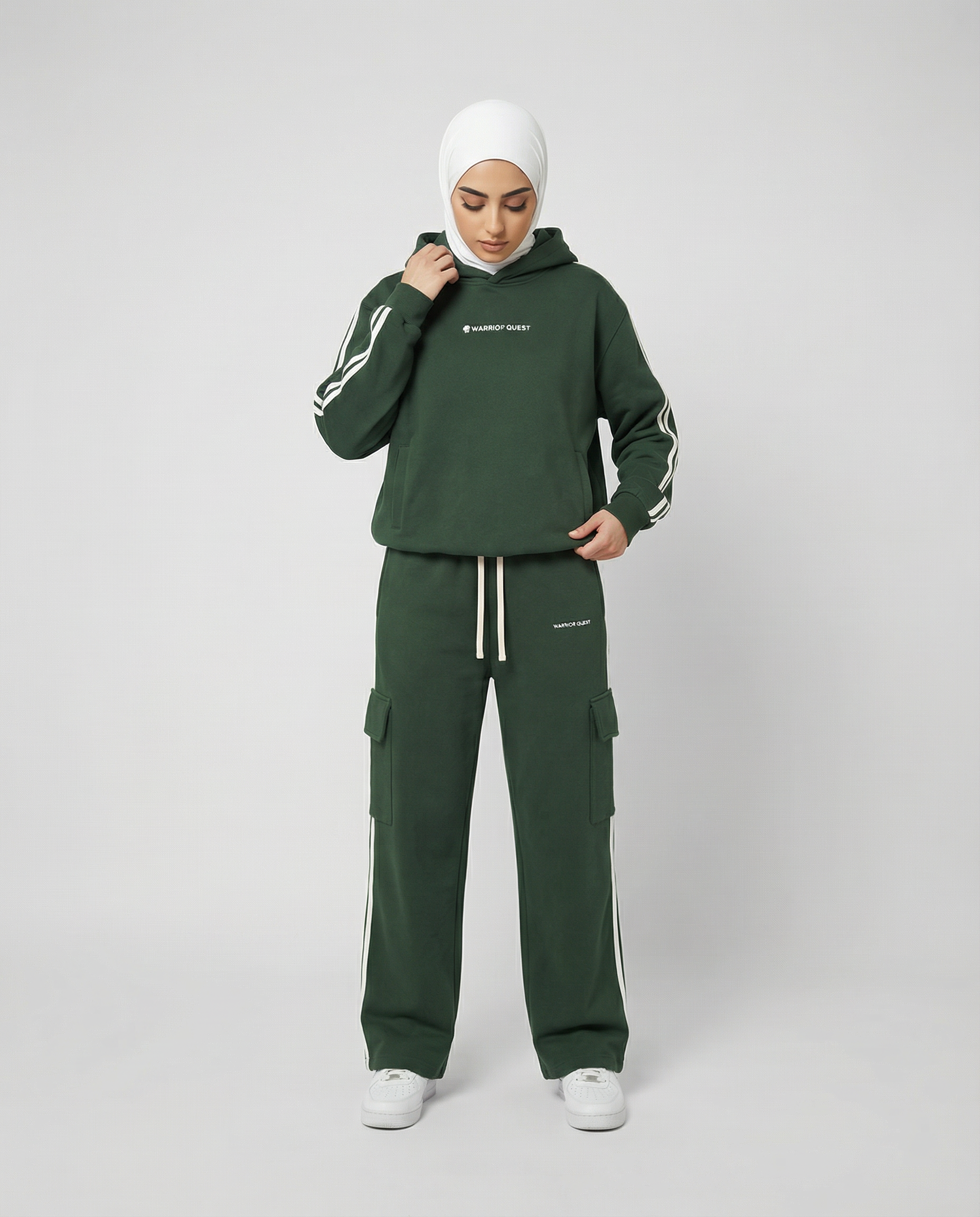 Side Stripe Drop-Shoulder Hoodie