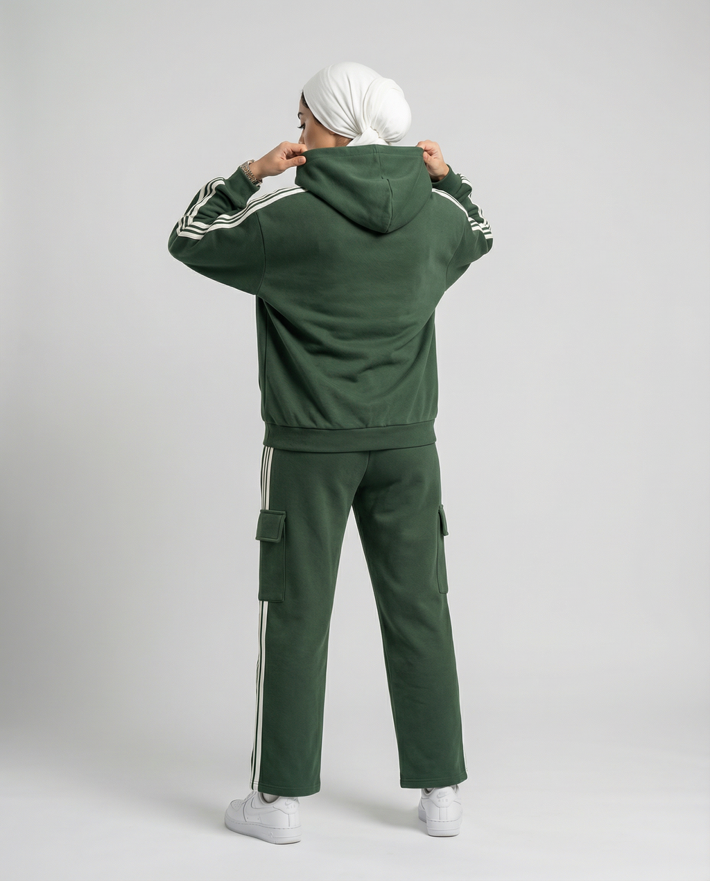 Side Stripe Drop-Shoulder Hoodie