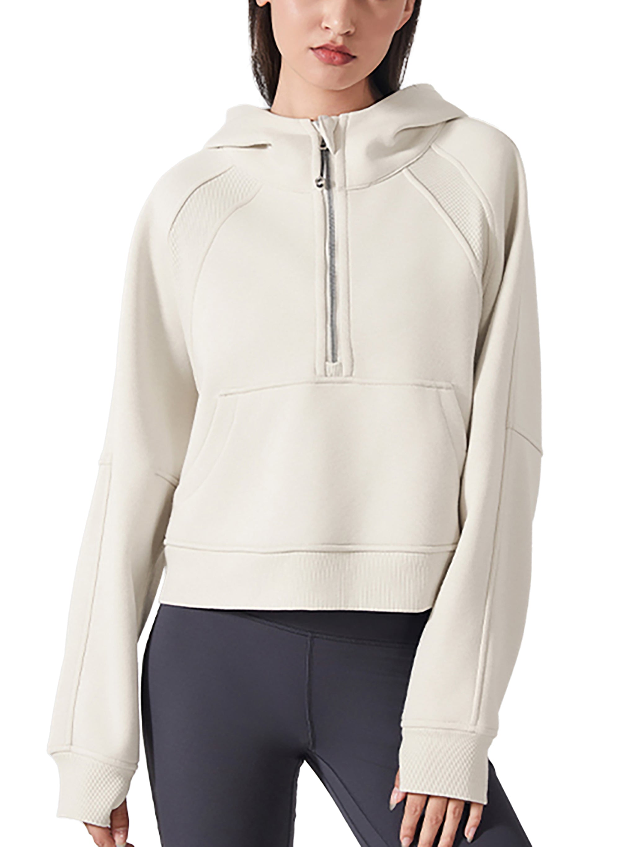 Women’s Bodycon Hooded Zip Top – Thick Sport & Activewear Style