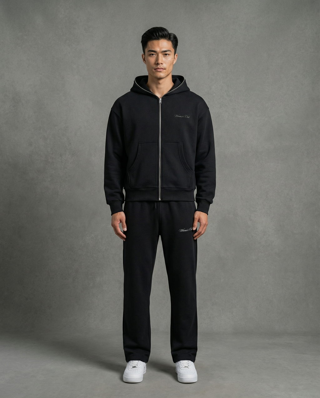 Solid Color Straight-Leg Sweatpants – Unisex Cotton Blend Casual Joggers