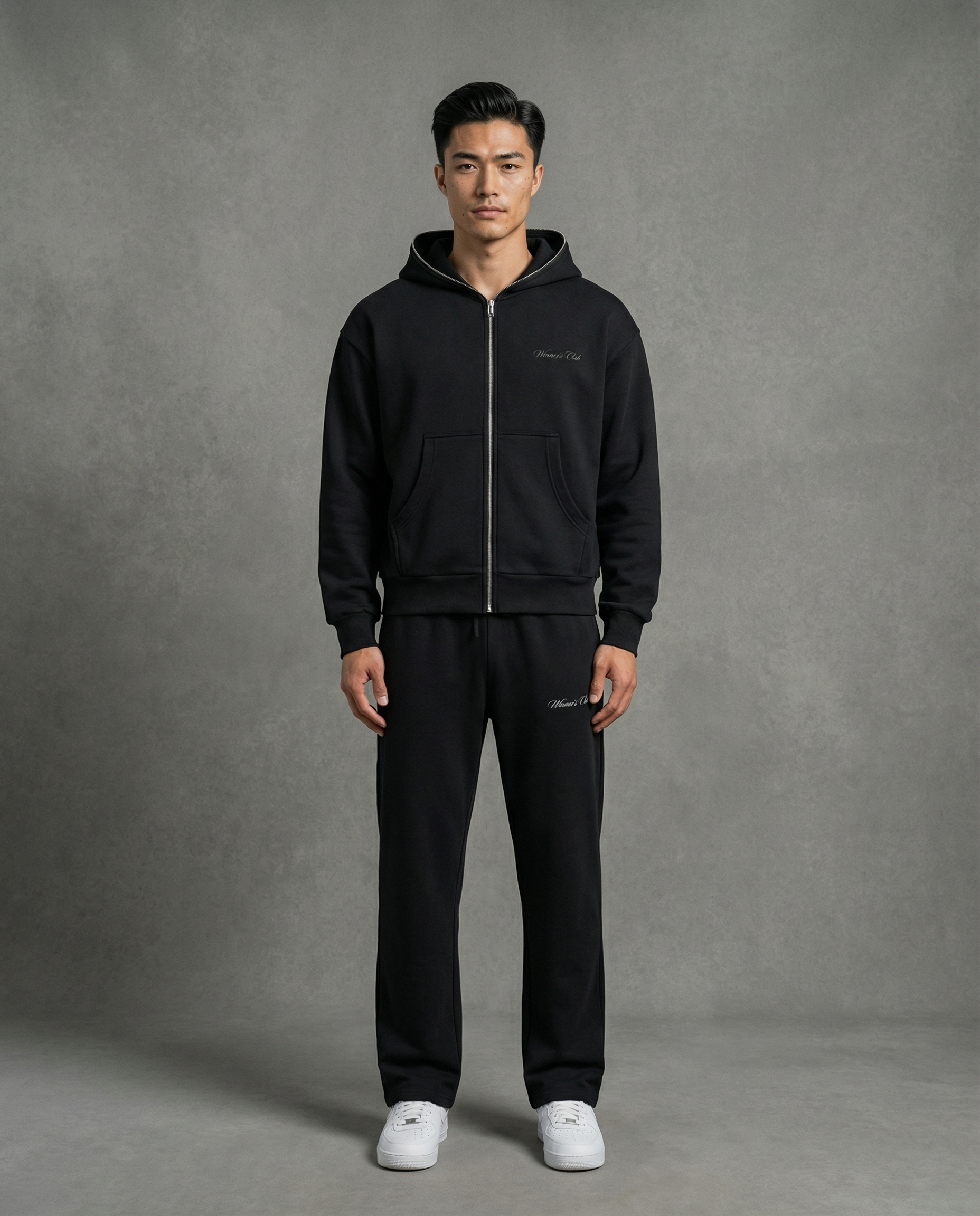 Solid Color Straight-Leg Sweatpants – Unisex Cotton Blend Casual Joggers