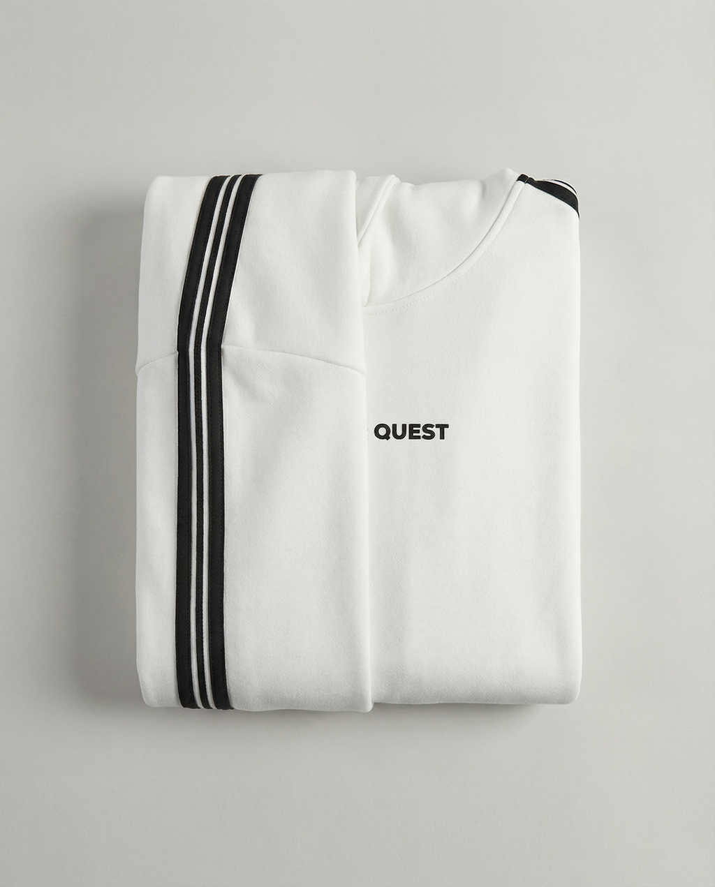 Side Stripe Drop White with Black Shoulder Hoodie