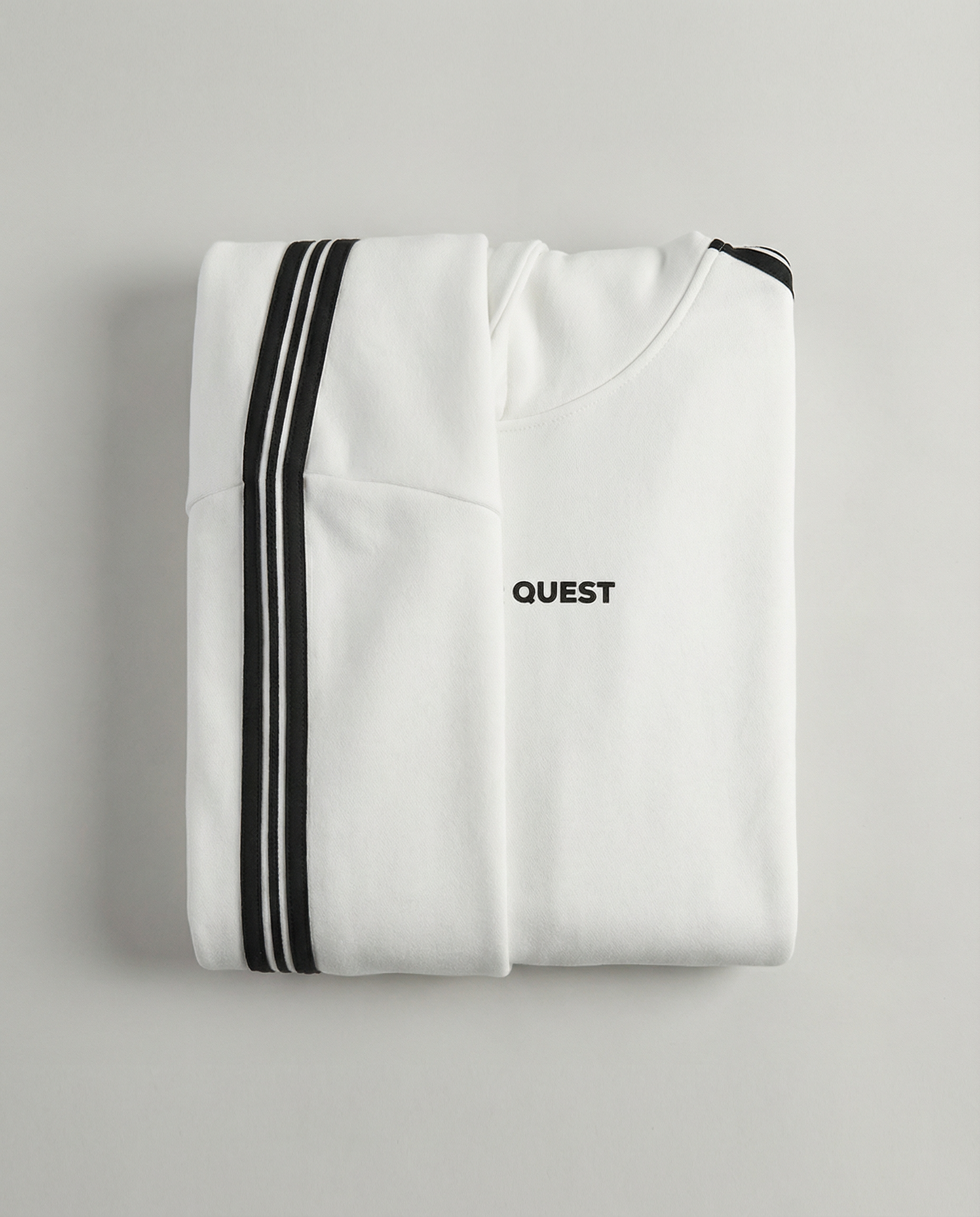 Side Stripe Drop White with Black Shoulder Hoodie